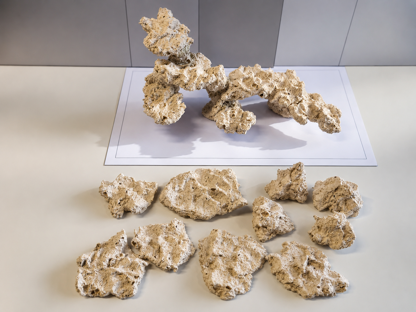 Einzelteile des Micro Reef Plattenaufbaus